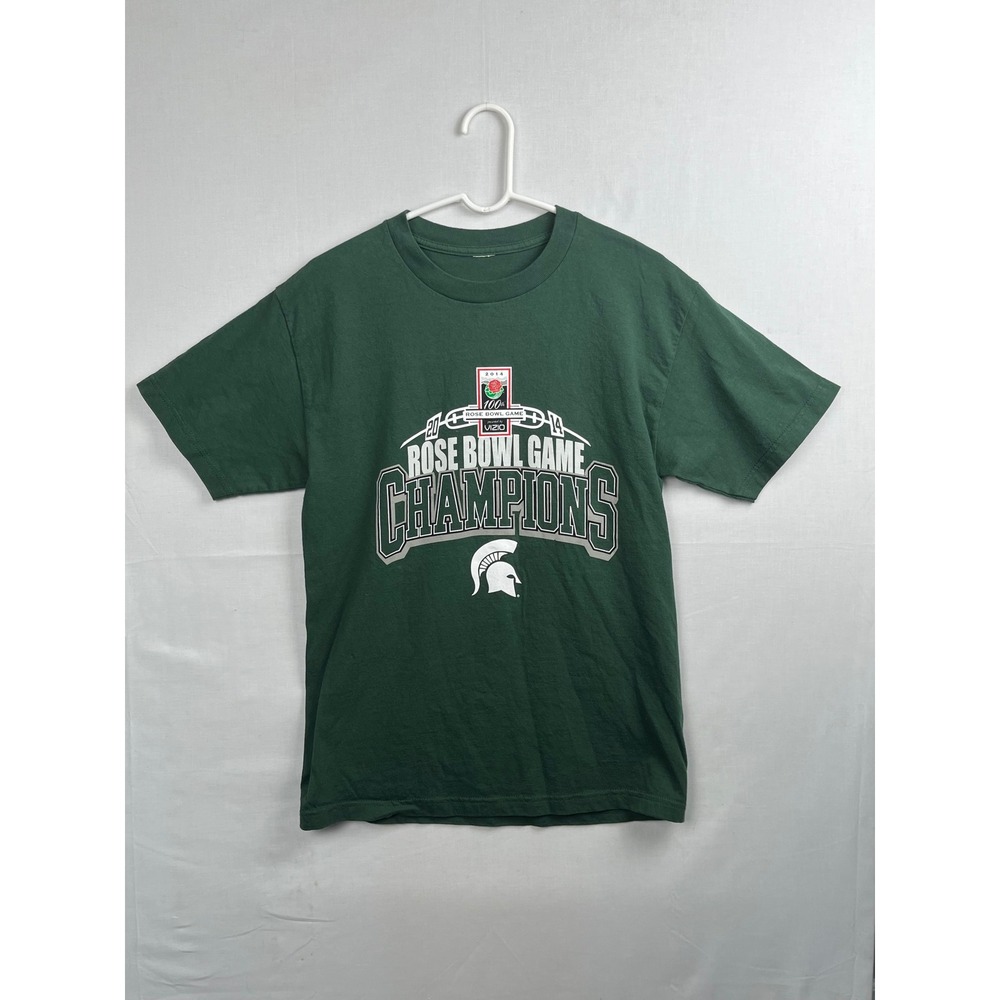 Michigan State Spartans 2014 Rose Bowl Game Champions T-Shirt Green Mens M